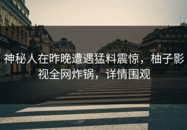 神秘人在昨晚遭遇猛料震惊，柚子影视全网炸锅，详情围观