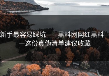 新手最容易踩坑——黑料网网红黑料——这份真伪清单建议收藏