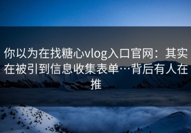 你以为在找糖心vlog入口官网：其实在被引到信息收集表单…背后有人在推