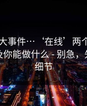 拆解91大事件…‘在线’两个字的伪装｜以及你能做什么 - 别急，先看这条细节