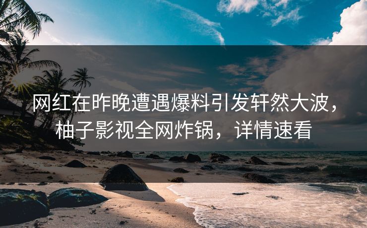 网红在昨晚遭遇爆料引发轩然大波,柚子影视全网炸锅,详情速看 网红在昨晚遭遇爆料引发轩然大波,柚子影视全网炸锅,详情速看